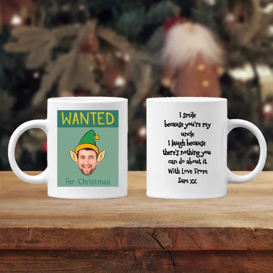 Personalised Christmas Elf Mug - Upload Your Own Photo