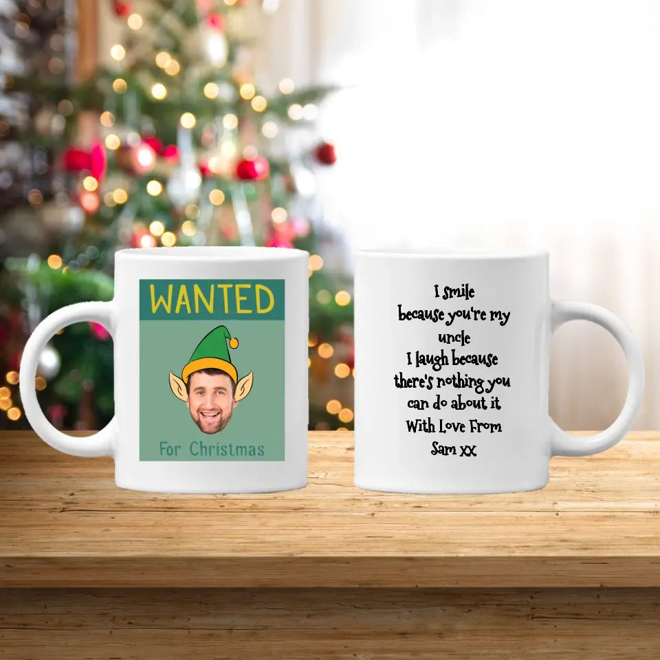 Personalised Christmas Elf Mug - Upload Your Own Photo