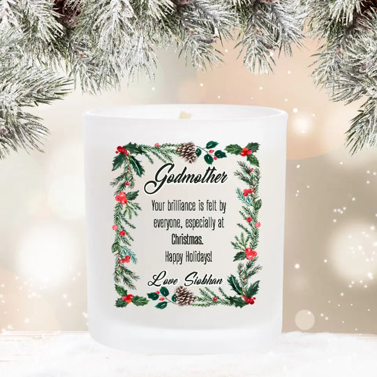 Personalised Christmas Candle with Personal Message