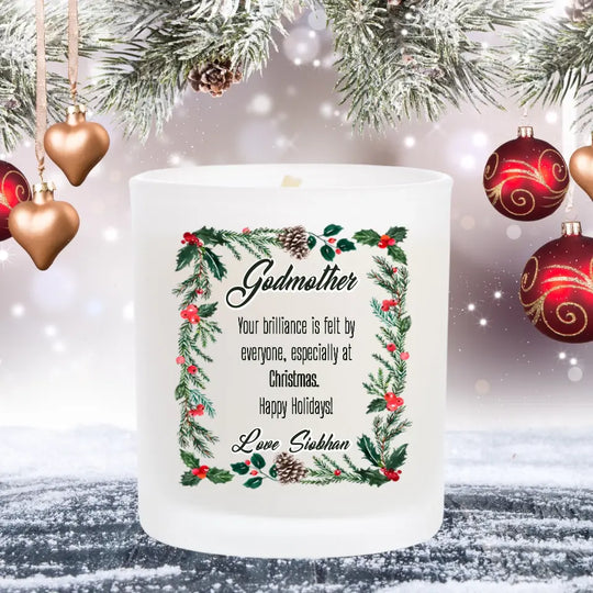 Personalised Christmas Candle with Personal Message