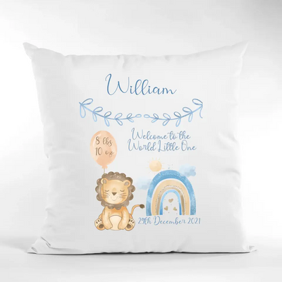 Personalised Cushion for Baby Boy - Lion