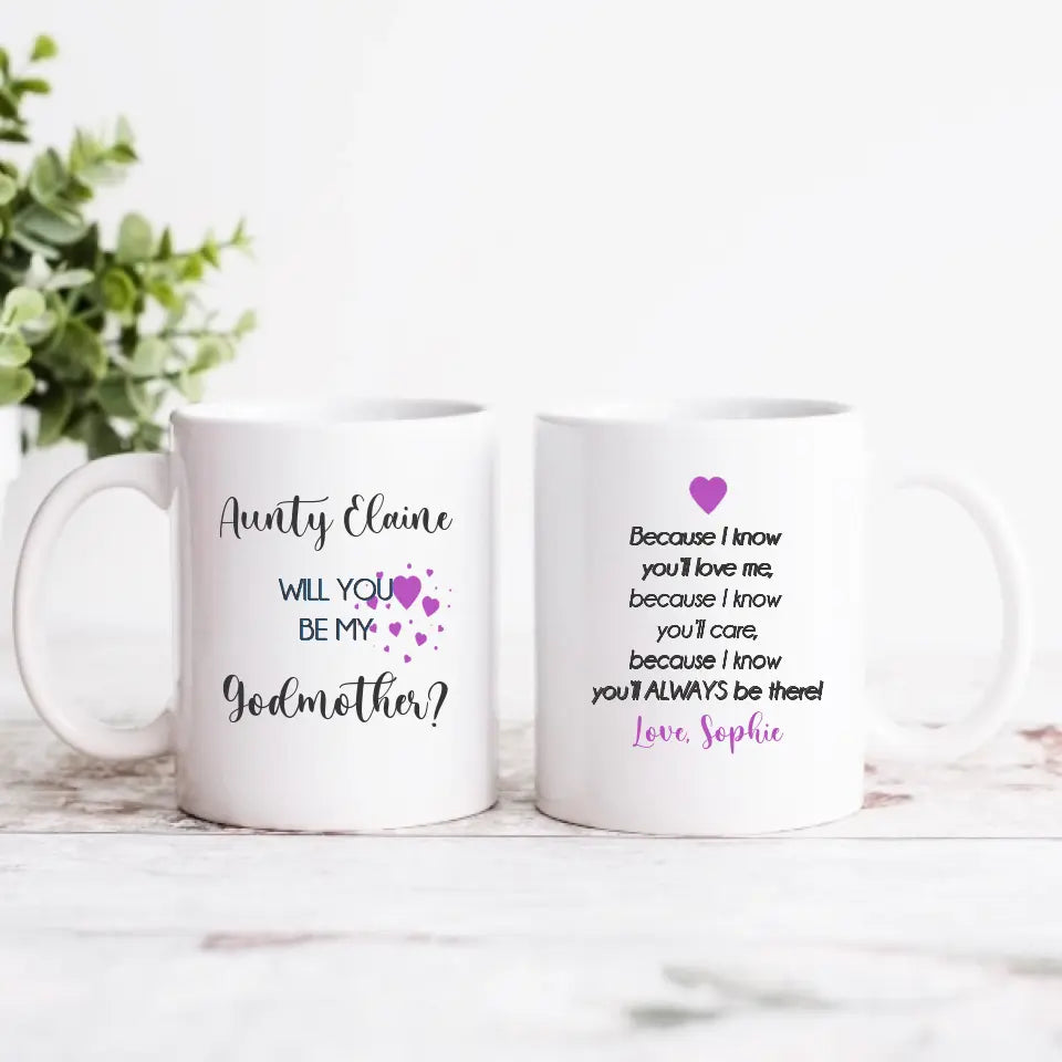 Personalised Mug - Will You Be My Godmother?