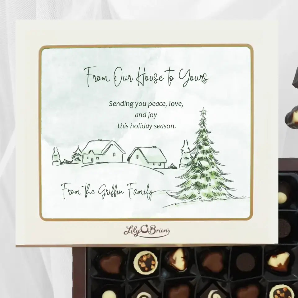 Personalised Box of Lily O'Brien's Chocolates for Christmas - From Our House to Yours
