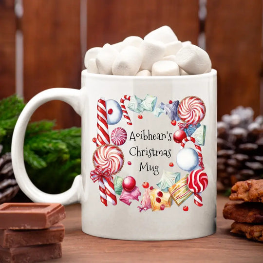 Personalised Christmas Mug with Candy