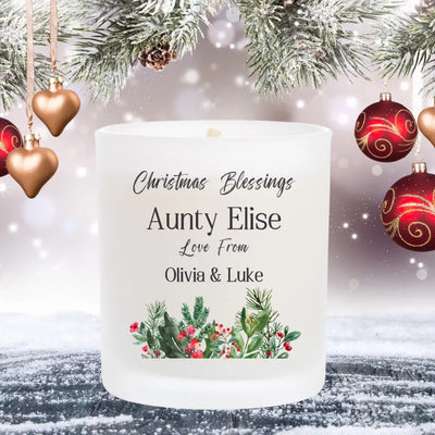 Personalised Christmas Candle - Christmas Blessings