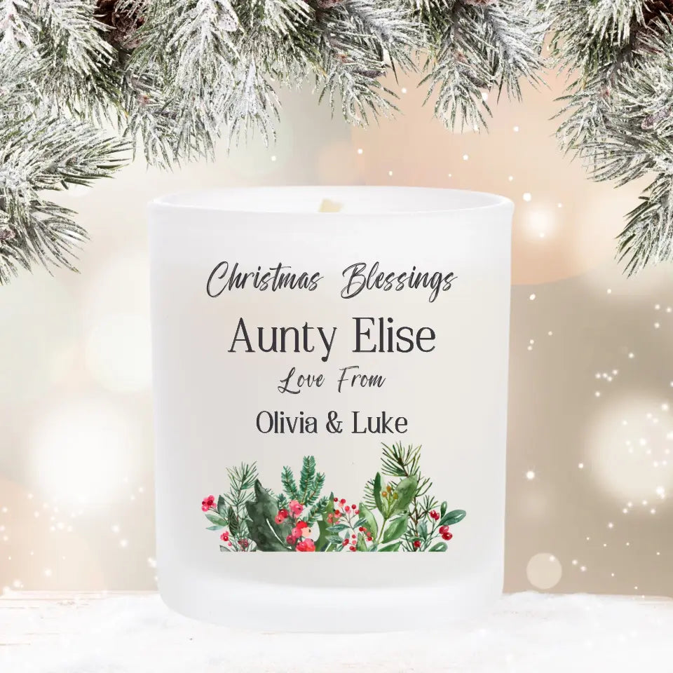 Personalised Christmas Candle - Christmas Blessings