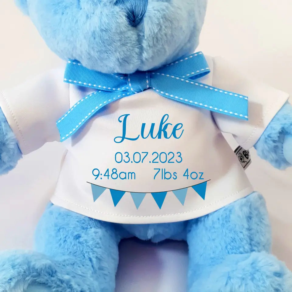 Personalised Teddy for Newborn - Blue