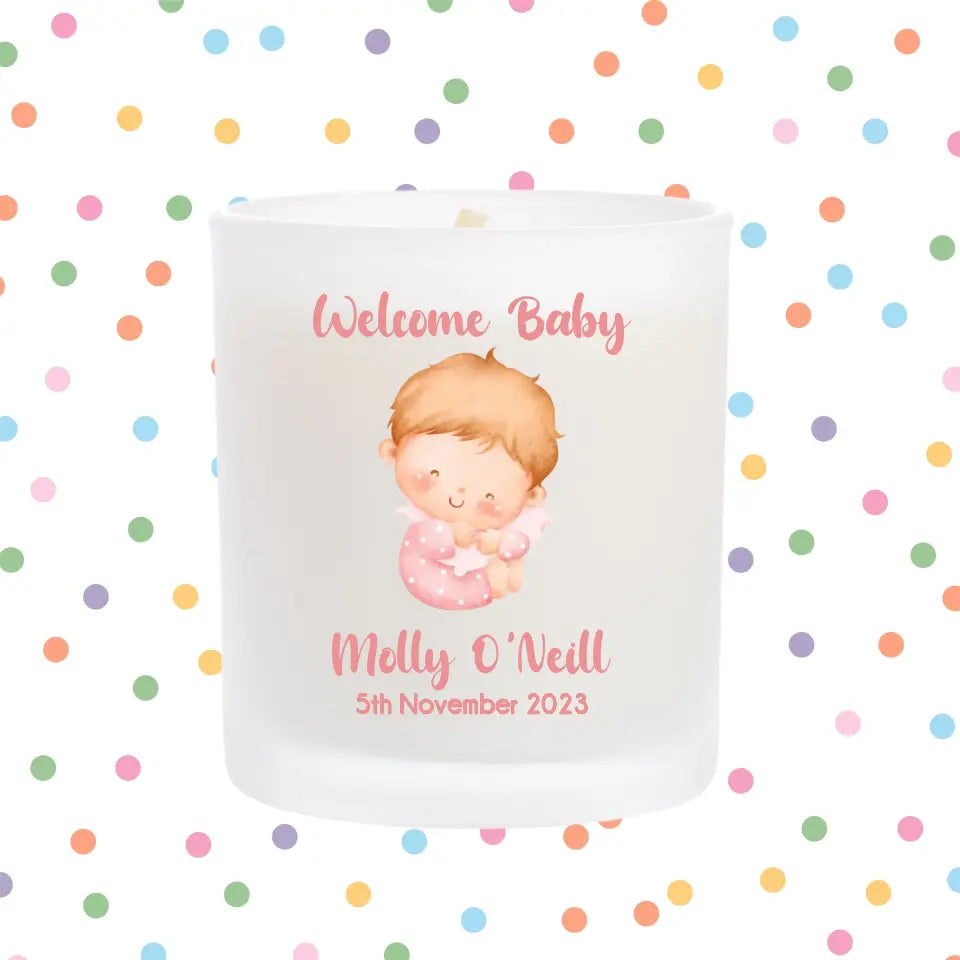 Personalised Baby Powder Candle for Girls