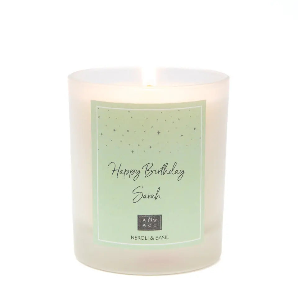 Personalised Candle - WowWee Signature Scent Neroli & Basil - Customised by YOU