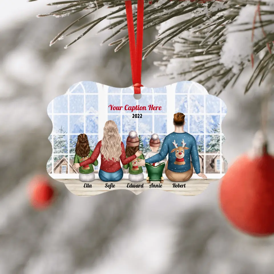Personalised Christmas Jumpers Ornament - Choose Your Family Size