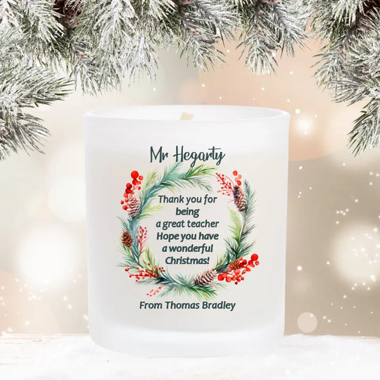 Personalised Christmas Candle for Teachers - BACK IN STOCK on 14th October 2024