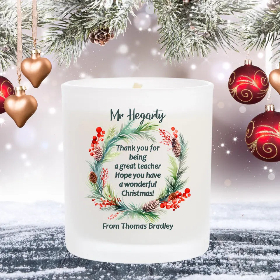 Personalised Christmas Candle for Teachers - BACK IN STOCK on 14th October 2024