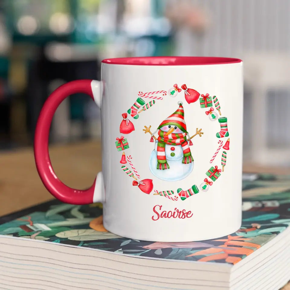 Personalised Christmas Mug with Snowman