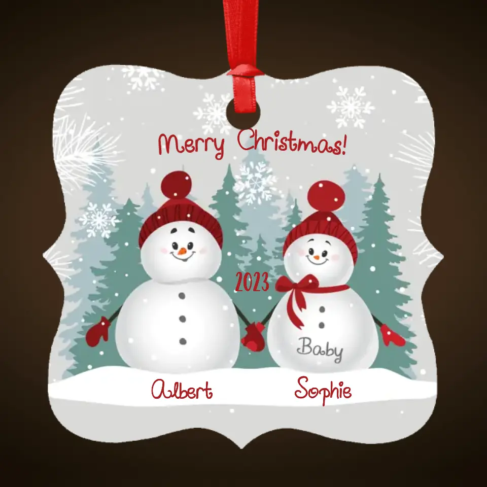 Expecting Couple Baby Bump - Personalised Christmas Ornament