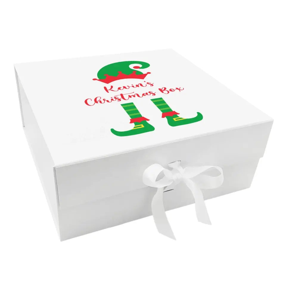 Personalised Christmas Keepsake Box with Elf