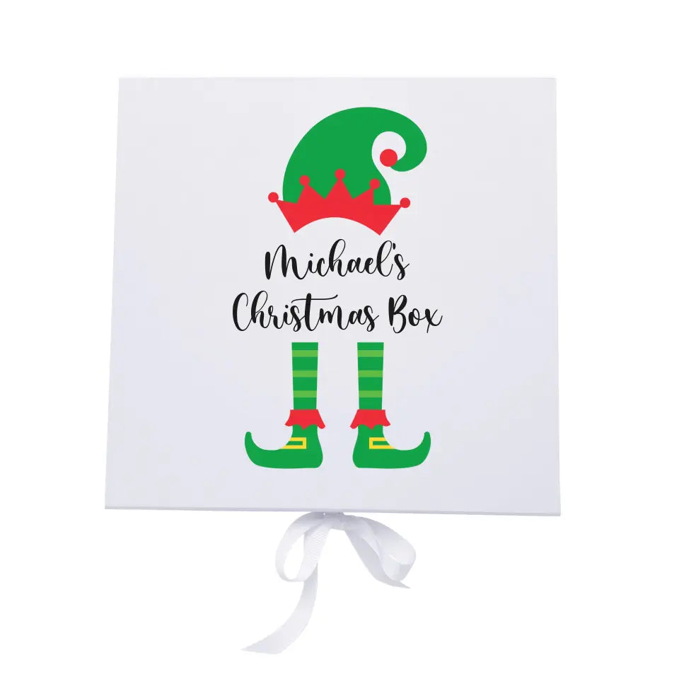 Personalised Christmas Keepsake Box with Elf