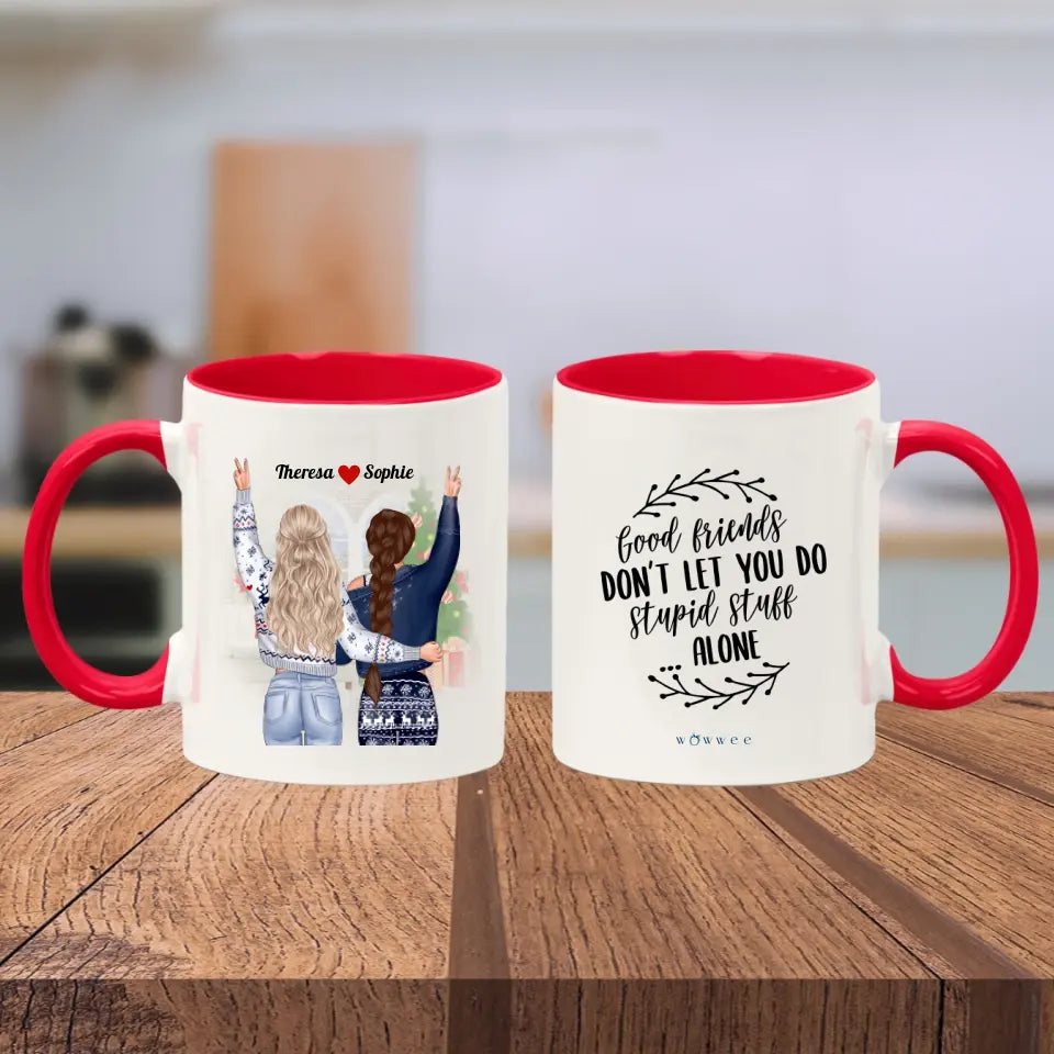 Personalised Christmas Mug - Besties Together