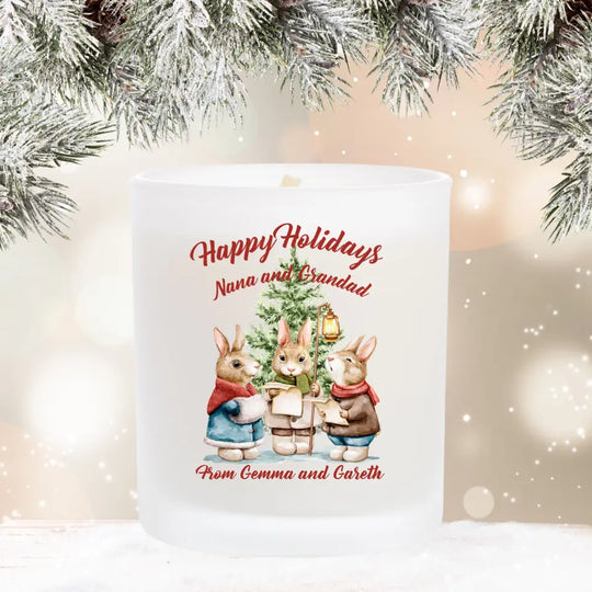 Personalised Christmas Candle with Carollers