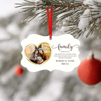 Personalised Christmas Ornament - The Meaning of Family - Your Own Special Photo