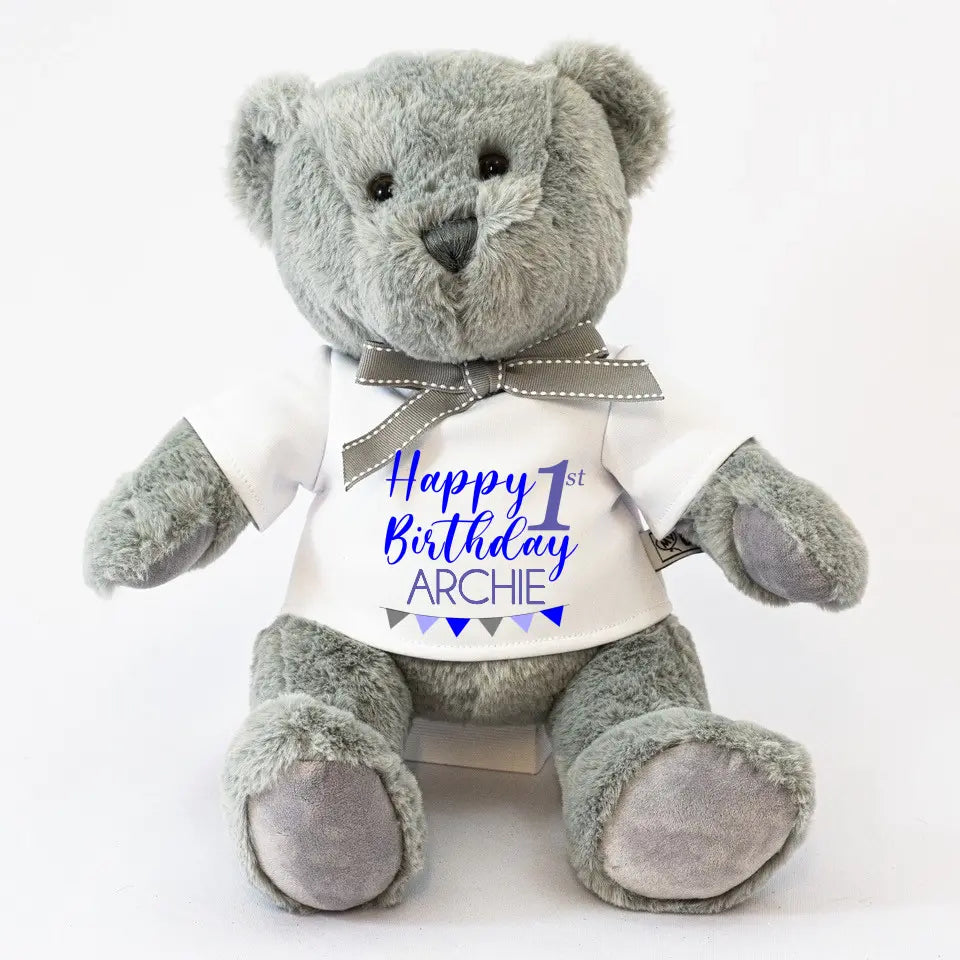 Personalised Teddy Bear - First Birthday Bear - Boy