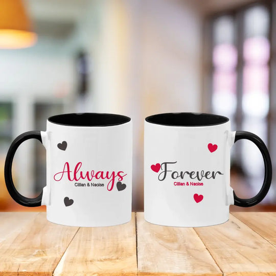 Personalised Valentine's Day Set of Mugs - Always & Forever
