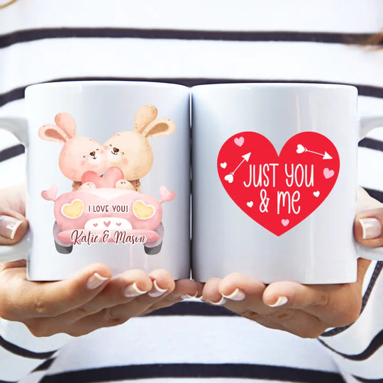 Personalised Valentine's Day Mug - Cute Animal Couple