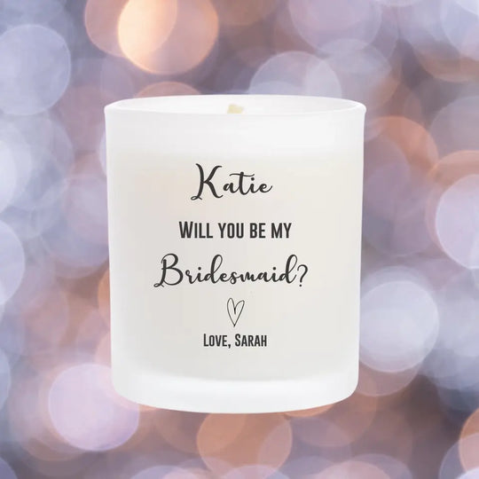 Personalised Candle - Will You Be My Bridesmaid?