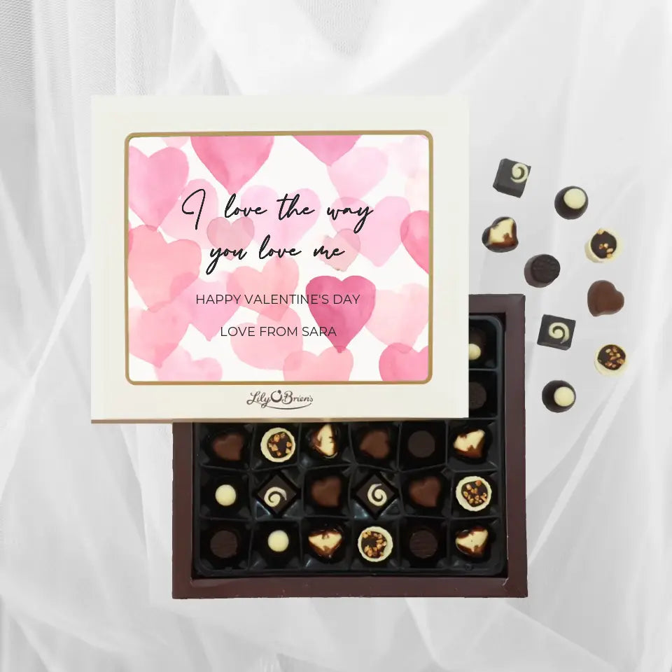 Personalised Box of Lily O'Brien's Chocolates for Valentine's Day - I love the way you love me