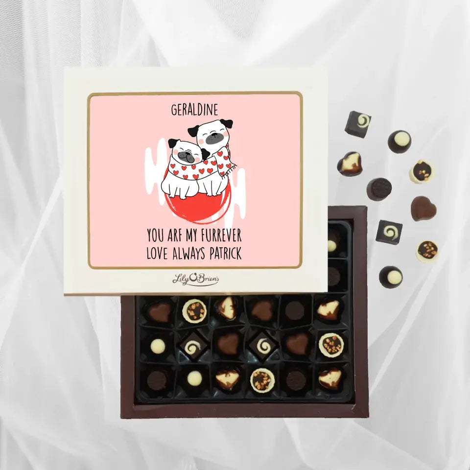 Personalised Box of Lily O'Brien's Chocolates for Valentine's Day - Valentine Dogs