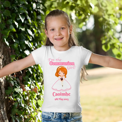 Personalised Communion T-Shirt - Girls - Style 1