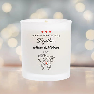 Personalised Candle - Our First Valentine's Day Together