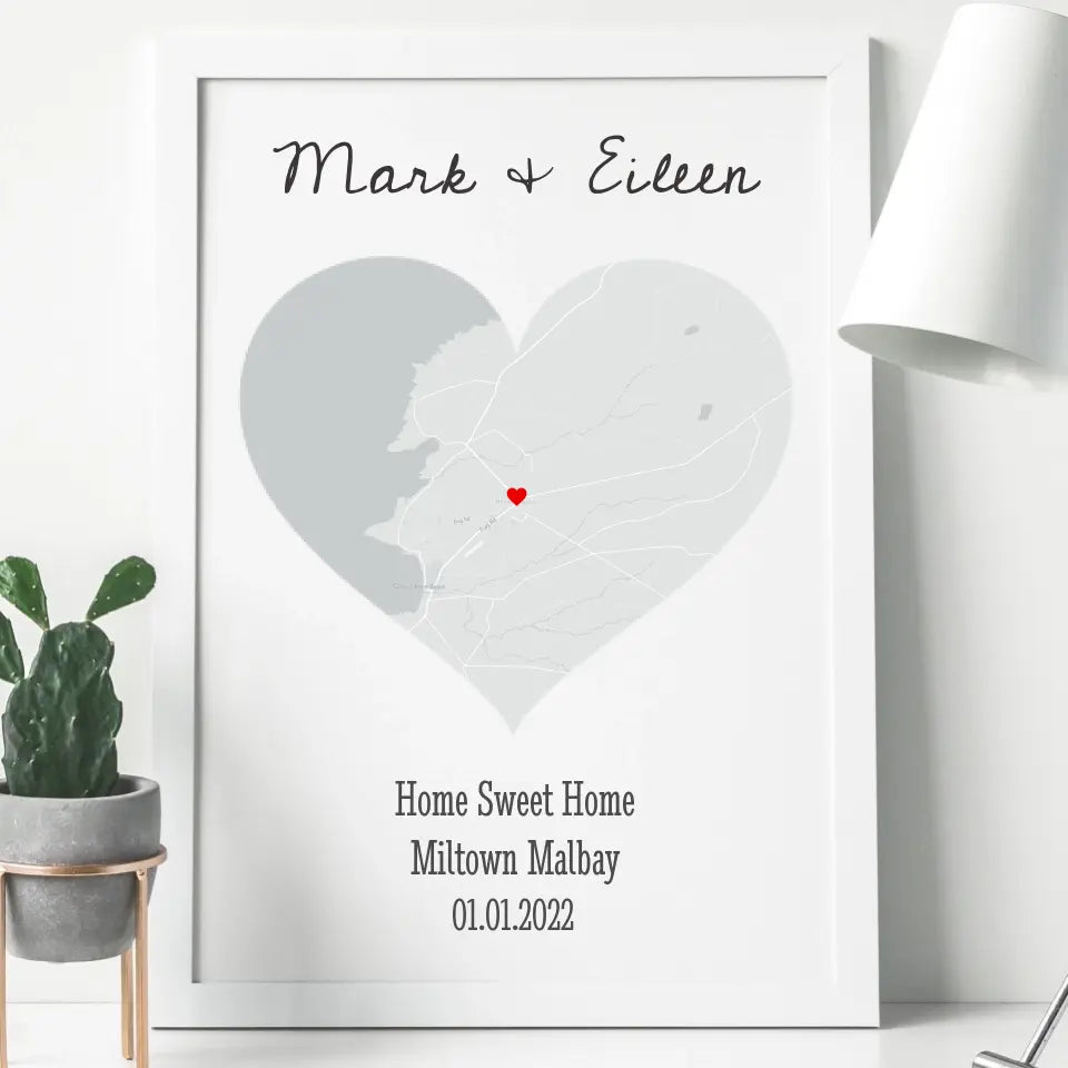 Personalised Map Frame - Choose your own location