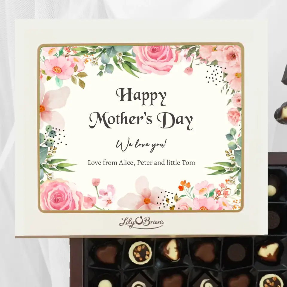 Personalised Box of Lily O'Brien's Chocolates for Mother's Day - Roses