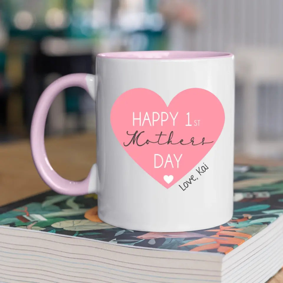 Personalised Mother's Day Mug - 1st Mother's Day - Pink or Blue