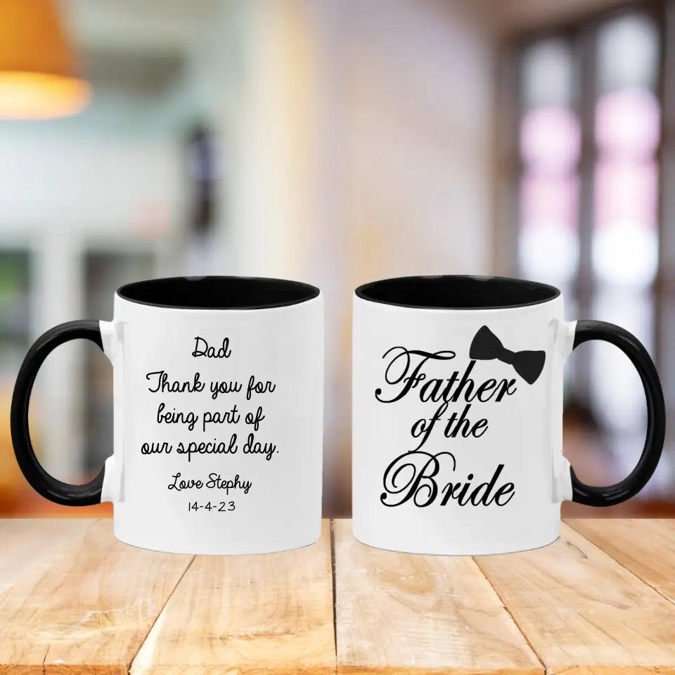 Personalised Father of the Bride Mug - Bow