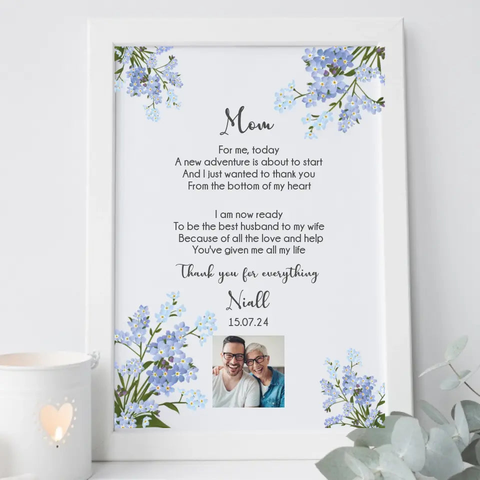 Personalised Mother of the Groom Frame - from Son
