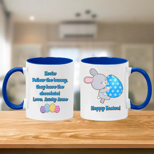 Personalised Easter Mug for Boys - Follow the Bunny
