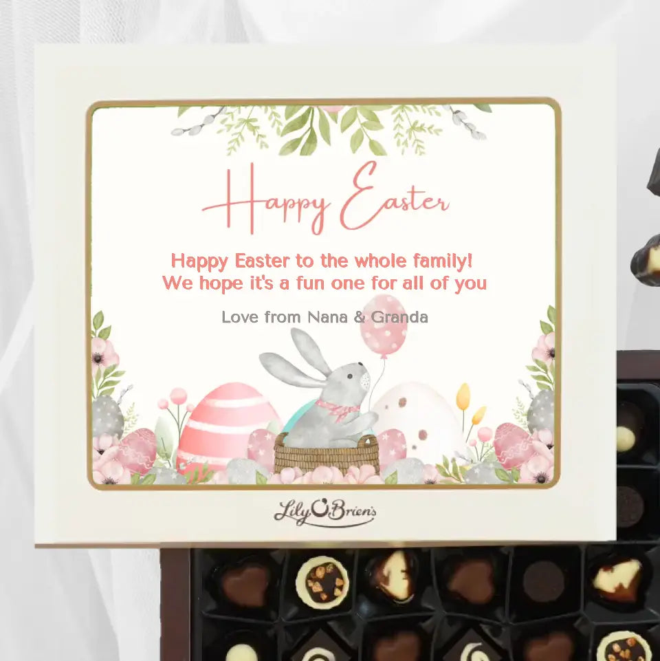 Personalised Box of Lily O'Brien's Chocolates - Pastel Easter Bunny