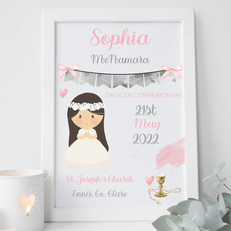 Personalised Communion Girl Frame - Design Your Own