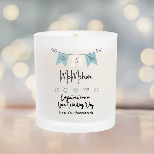 Personalised Wedding Day Candle - Mr & Mrs