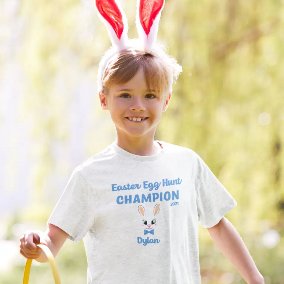 Personalised T-shirt for Boys - Easter Egg Hunt Champion