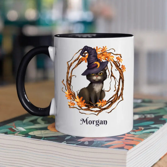 Personalised Halloween Mug with Cat