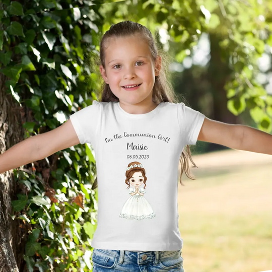 Personalised First Holy Communion T-Shirt for Girls - Style 4
