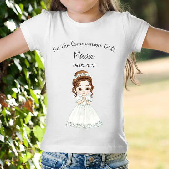 Personalised First Holy Communion T-Shirt for Girls - Style 4