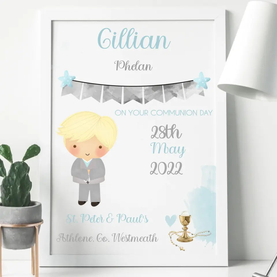 Personalised Communion Boy Frame - Design Your Own