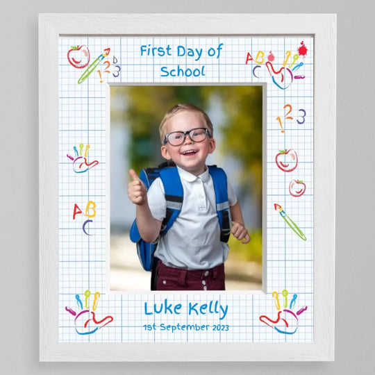 Personalised First Day of School Photo Frame - Apples Mount Customised by You!
