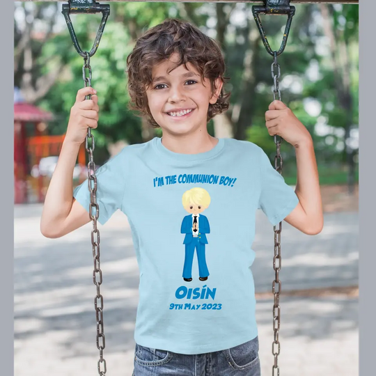 Personalised First Holy Communion T-Shirt for Boys - Style 3