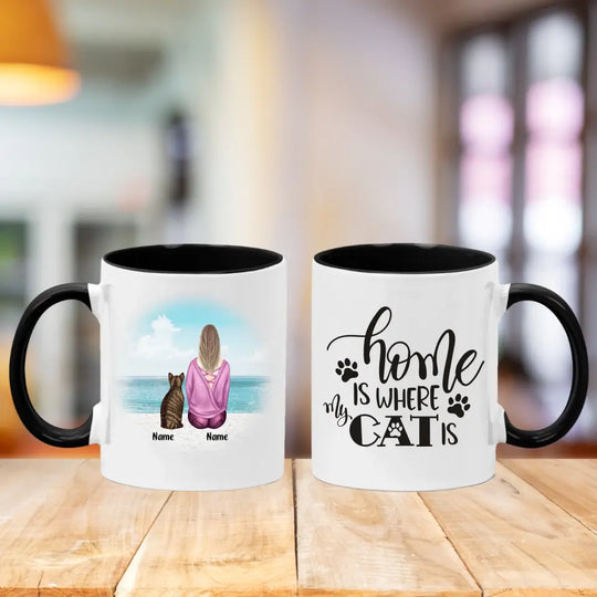 Personalised Mug - Girl and Cat