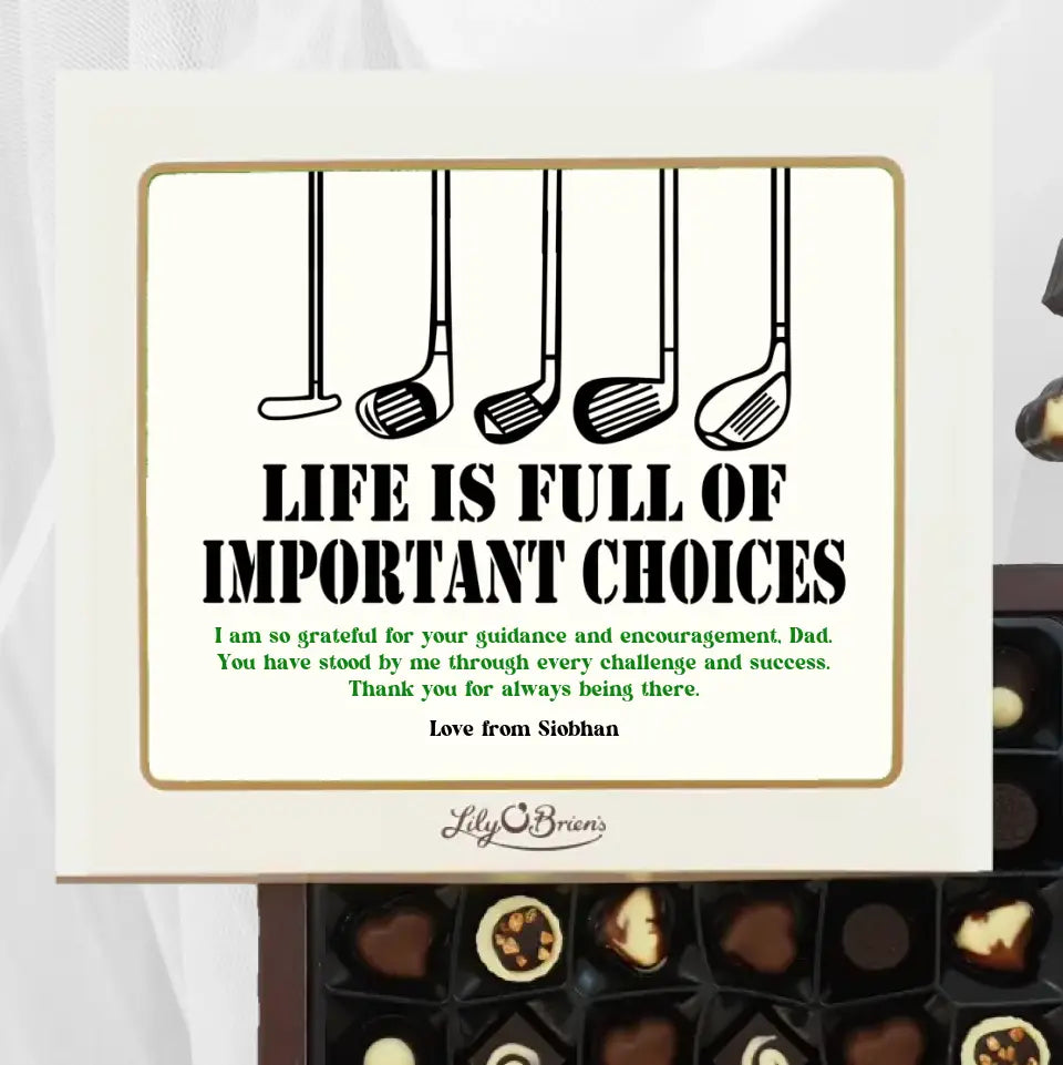 Personalised Box of Lily O'Brien's Chocolates - Golf Clubs