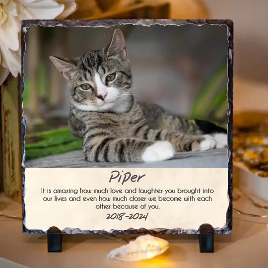 Personalised Slate for Pet Memorial - Upload Your Own Image